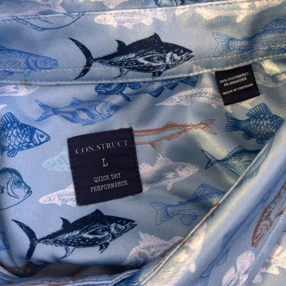 Nice mens large Construct polo shirt with fish design - Picture 5 of 6